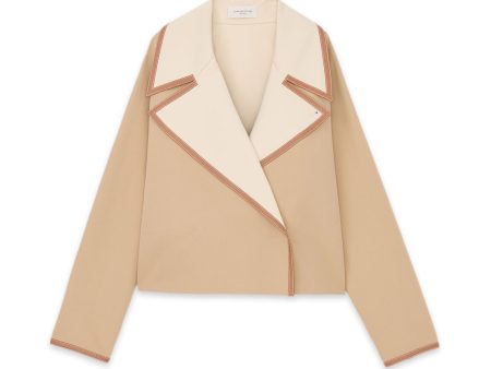 Reversible Wide Lapel with Leather Trim on Sale