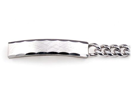 Ladies’ ID Bracelet with Faceted Edge Brushed Plaque on Sale