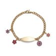 Children’s ID Bracelet with Plaque and Flower Charms Discount