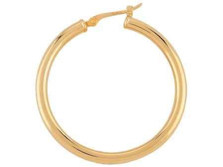 14k Gold 2.5x25mm S D Hoop Earrings Discount