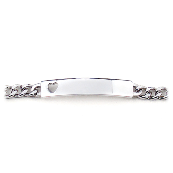 Ladies’ ID Bracelet with Heart Cut Out Plaque For Discount