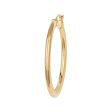 14k Gold 2x30mm Flat Oval Tube Hoop Earrings Sale