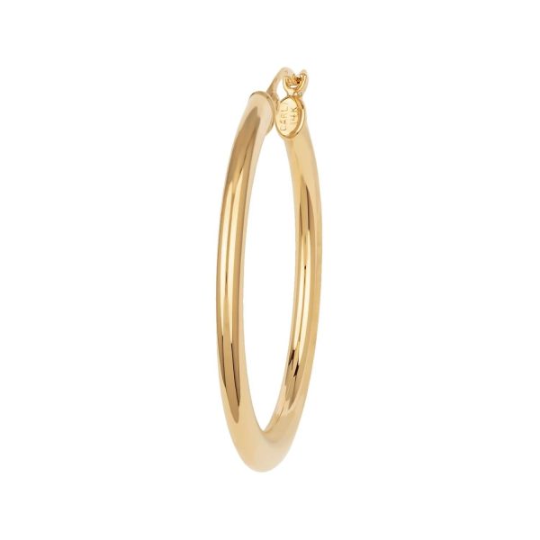 14k Gold 2x30mm Flat Oval Tube Hoop Earrings Sale