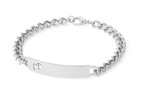 Ladies ID Bracelet with Pierced Footprints Cutout Online Sale