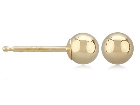 14k Gold 5mm Ball Earrings For Cheap