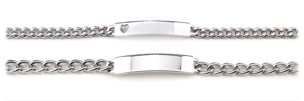 His and Hers ( Heart Cut Out)  Boxed ID Bracelets Hot on Sale