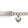 Ladies’ ID Bracelet with Heart Cut Out Plaque and Heart Charm on Sale