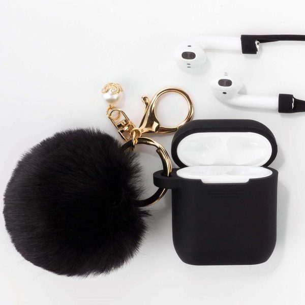 Fashion Case Protector With Decorative Pom Pom Fur Ball Compatible For Use With Apple AirPods® Online Sale