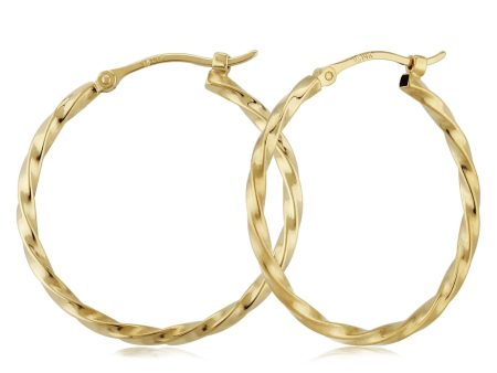 14k Gold 1.8x24mm Twisted Tube Earrings Online now