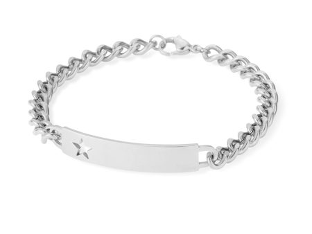 Ladies ID Bracelet with Pierced Star Cutout Sale