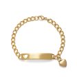 Ladies’ ID Bracelet with Heart Cut Out Plaque and Heart Charm on Sale