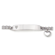 Ladies’ ID Bracelet with Heart Cut Out Plaque and Heart Charm on Sale