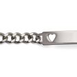 Ladies’ ID Bracelet with Heart Cut Out Plaque For Discount