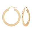 14k Gold 30mm Flat Hoop Earrings Discount