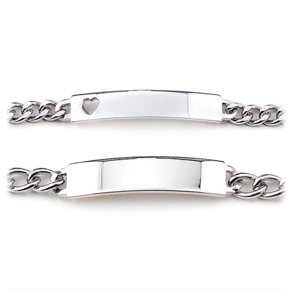 His and Hers ( Heart Cut Out)  Boxed ID Bracelets Hot on Sale