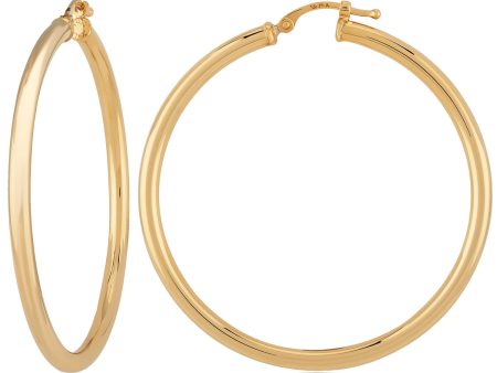 14k Gold 2.5x40mm S D Hoop Earrings Cheap