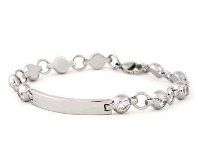 Ladies  ID Bracelet with Crystals Sale