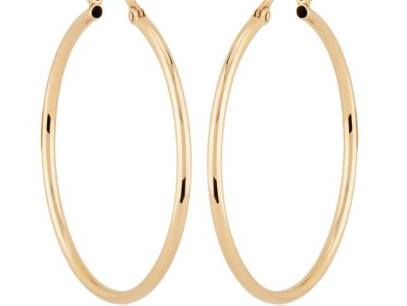 14k Gold 1.5x30mm S D Hoop Earrings For Sale