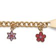 Children’s ID Bracelet with Plaque and Flower Charms Discount