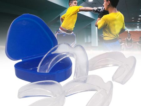 4Pcs Mouth Guard with Storage Case Anti-Grinding Mouth Protector Transparent Sports Mouth Guard Stop Bruxism for Adults Kids Supply